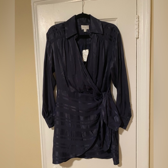 Milly Jordan Striped Satin Dress - Picture 4 of 8